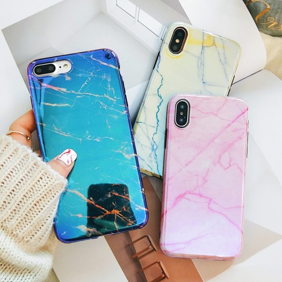 Accessories - NEW iPhone Max/XR/XS/X/7/8/Plus Shiny Marble Case